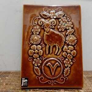 Vintage JIE GANTOFTA Sweden Ceramic Wall Plaque Aries